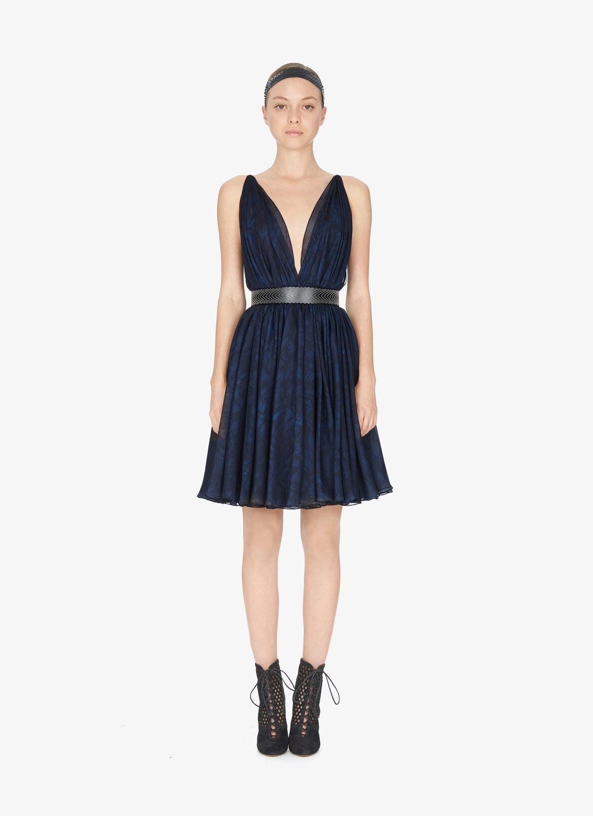 SLEEVELESS DRESS FLEURS MOUSSELINE BLUE RUSSIAN ALAÏA RUSSIAN BLUE  SLEEVELESS DRESS FLEURS MOUSSELINE BLUE RUSSIAN